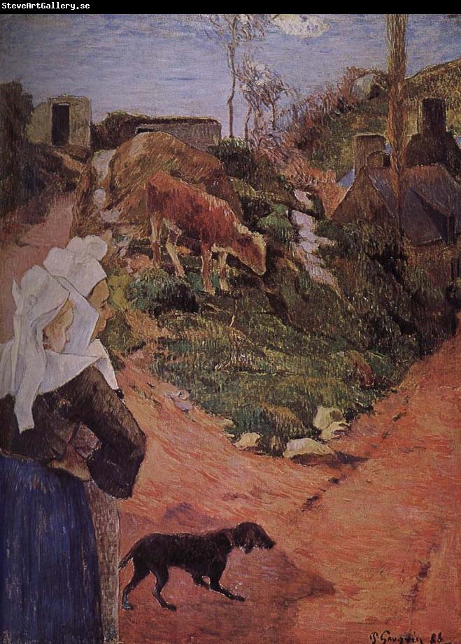 Paul Gauguin Brittany woman with calf